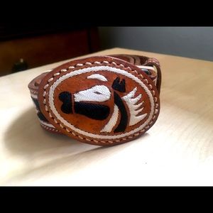 HORSE HEAD RAW HIDE LEATHER BELT